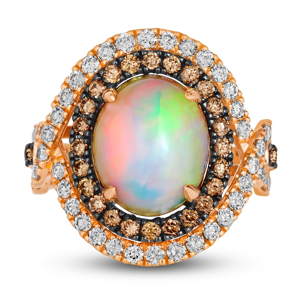 Le Vian Natural Opal Ring 1-1/2 ct tw Diamonds Round 14K Strawberry Gold 4NvOxcv9