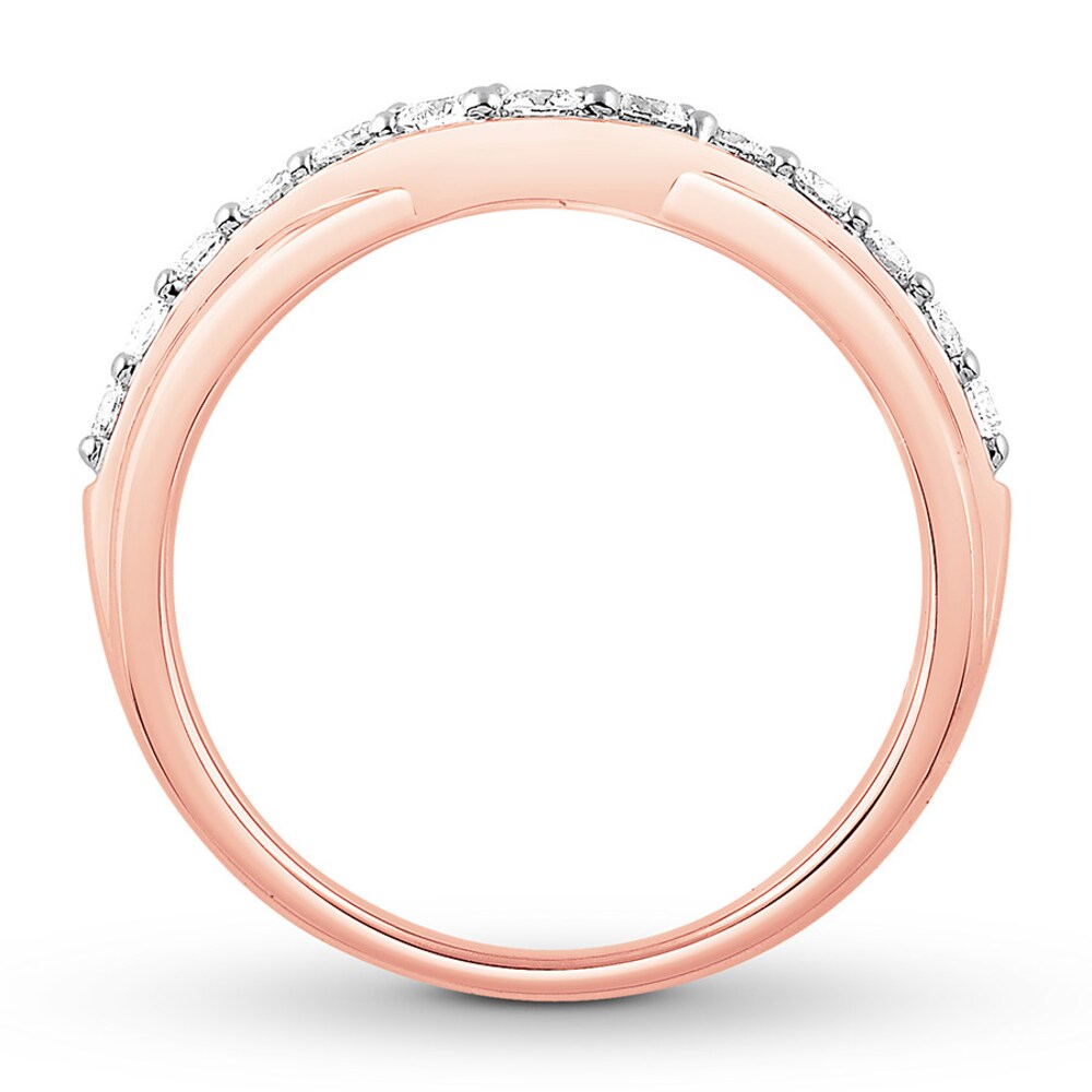 Diamond Contour Ring 1/2 ct tw Round-cut 14K Rose Gold 4eRmgA7E