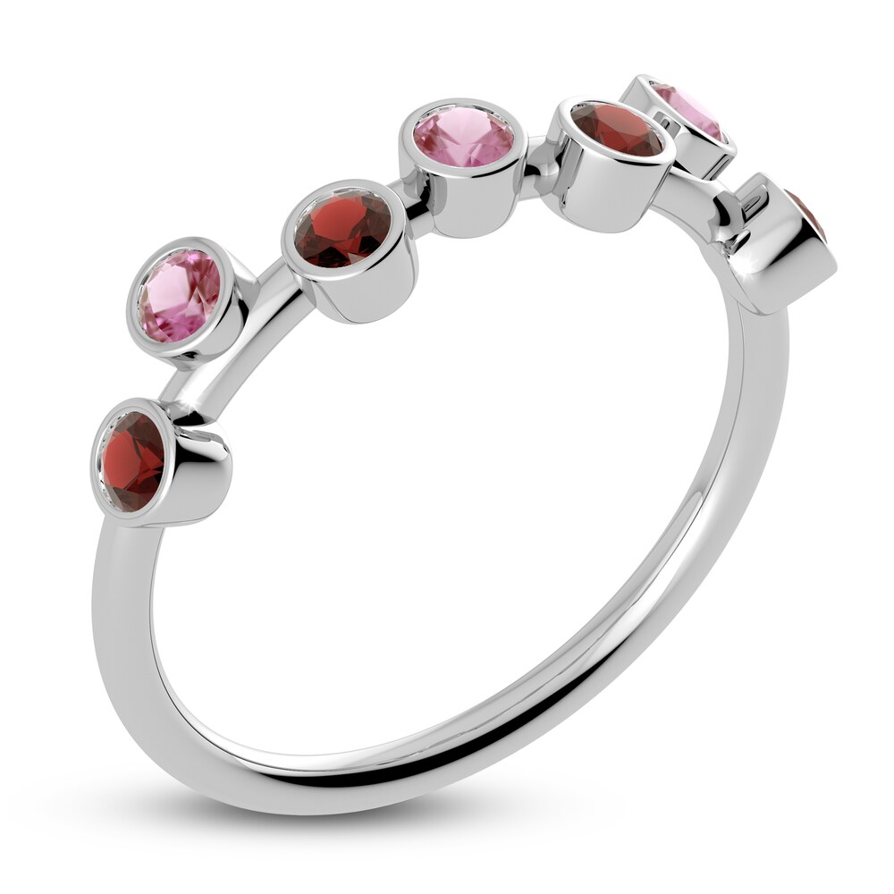 Juliette Maison Natural Pink Tourmaline & Natural Garnet Ring 10K White Gold 4gHwVwT2