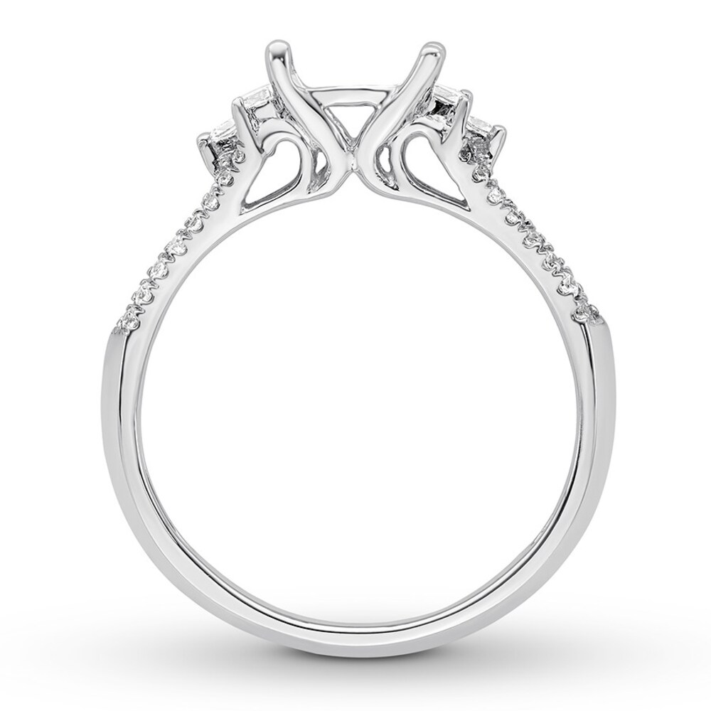 Diamond Ring Setting 1/3 carat tw Princess/Round 14K White Gold 4i392iRM