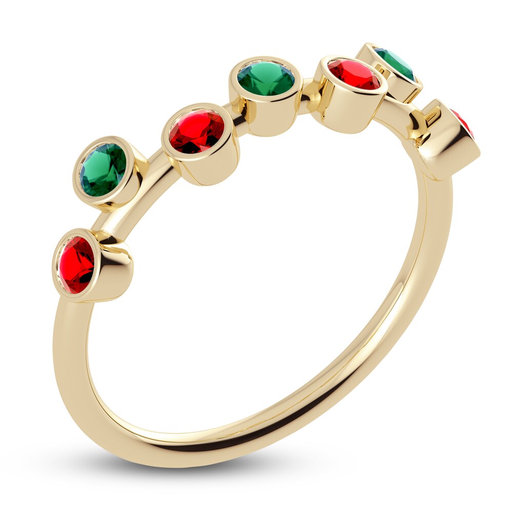 Juliette Maison Natural Ruby & Natural Emerald Ring 10K Yellow Gold 4nBEns5N