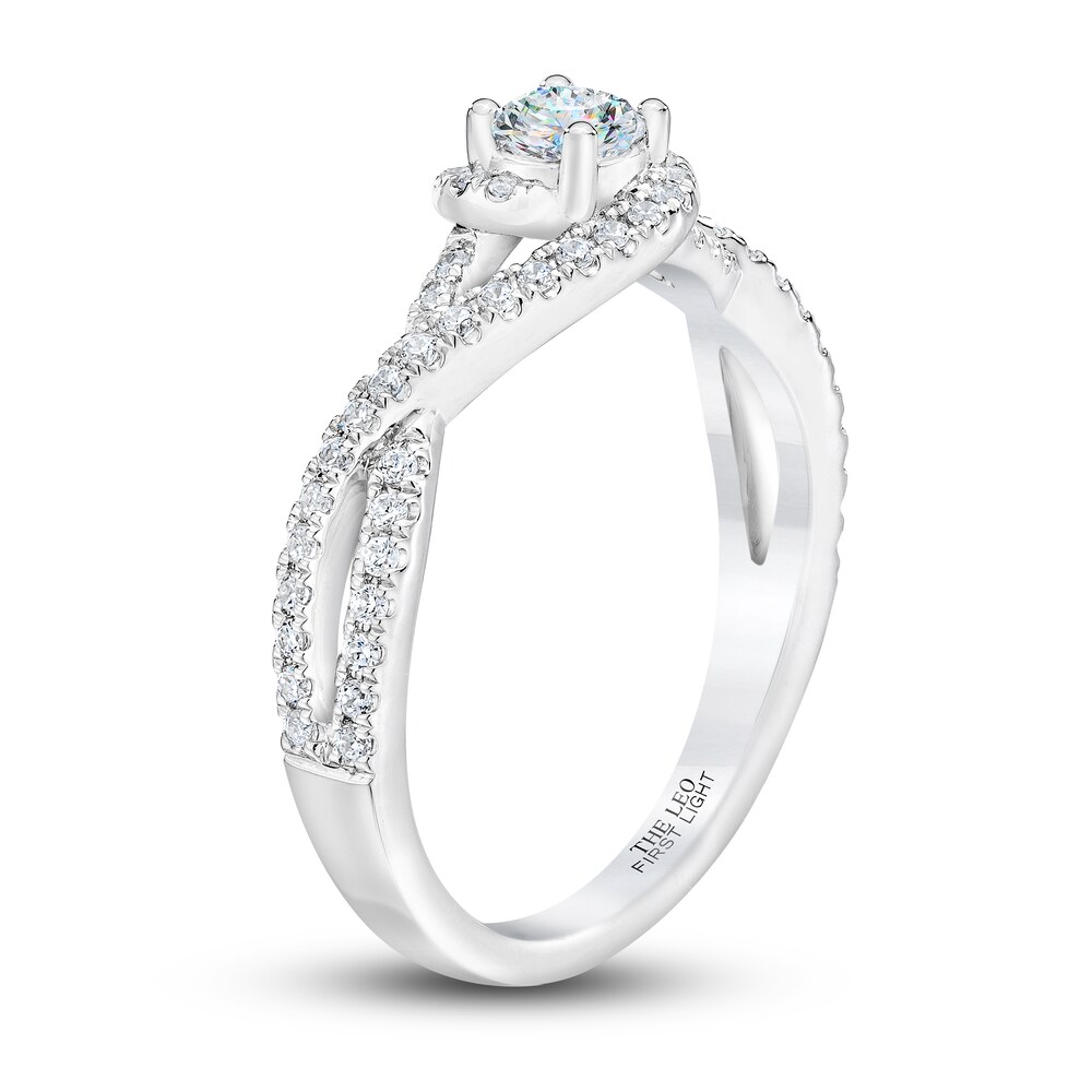 THE LEO First Light Diamond Ring 1/2 ct tw Round 14K White Gold 54vtwjcC