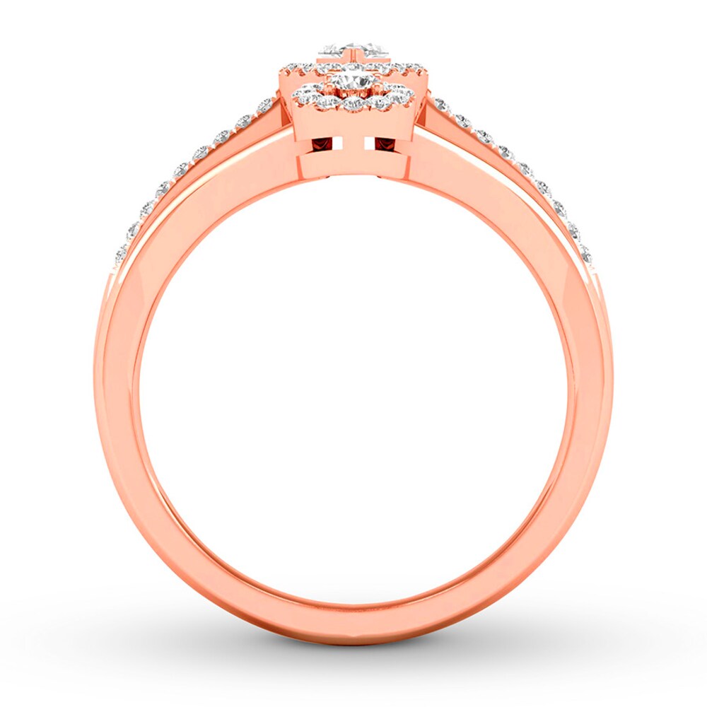 Diamond Directional Ring 1/2 ct tw Marquise/Round 14K Rose Gold 575LMlh2