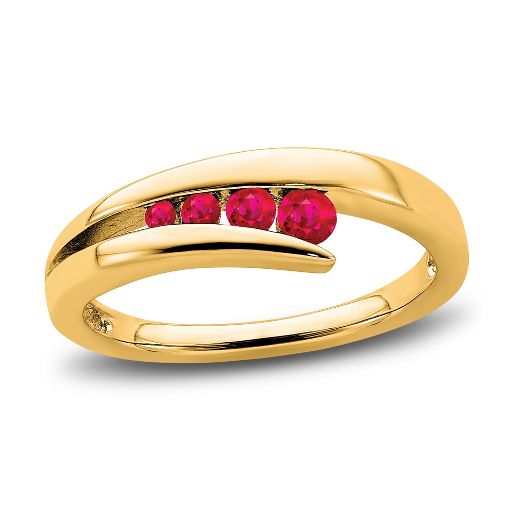 Natural Ruby 4-Stone Ring 14K Yellow Gold 58M8ZvIY [58M8ZvIY]