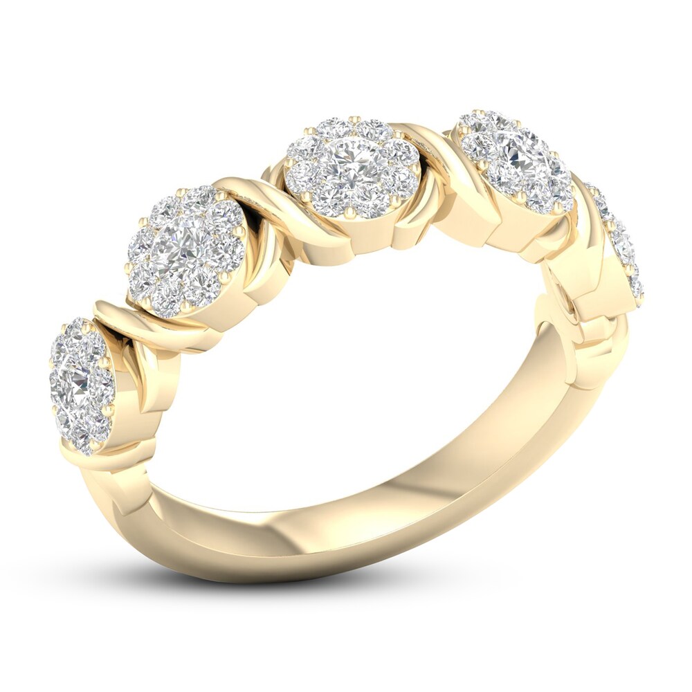 Diamond Anniversary Ring 3/4 ct tw 14K Yellow Gold 5BGXCuMY