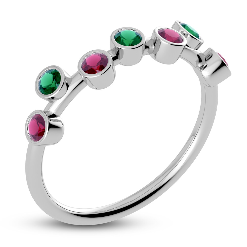 Juliette Maison Natural Emerald & Natural Rhodolite Garnet Ring 10K White Gold 5K86fLWL