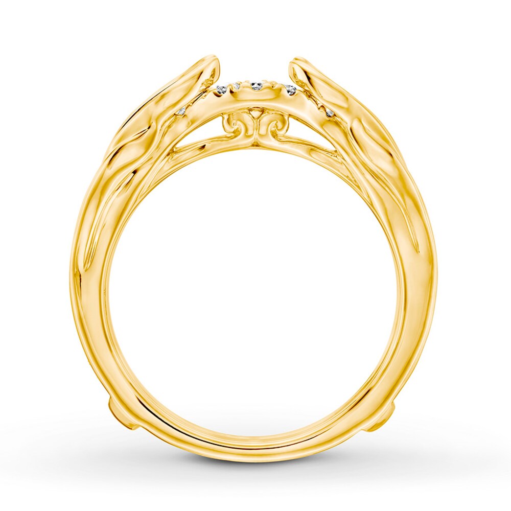 Diamond Enhancer Ring 1/8 ct tw Round-cut 14K Yellow Gold 5QPftHPA