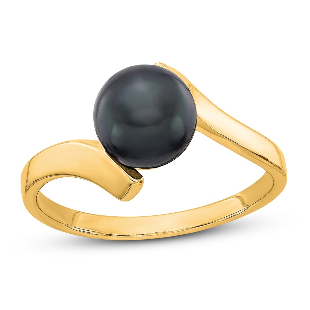 Black Cultured Freshwater Pearl Ring 14K Yellow Gold 5Ry21NFY [5Ry21NFY]