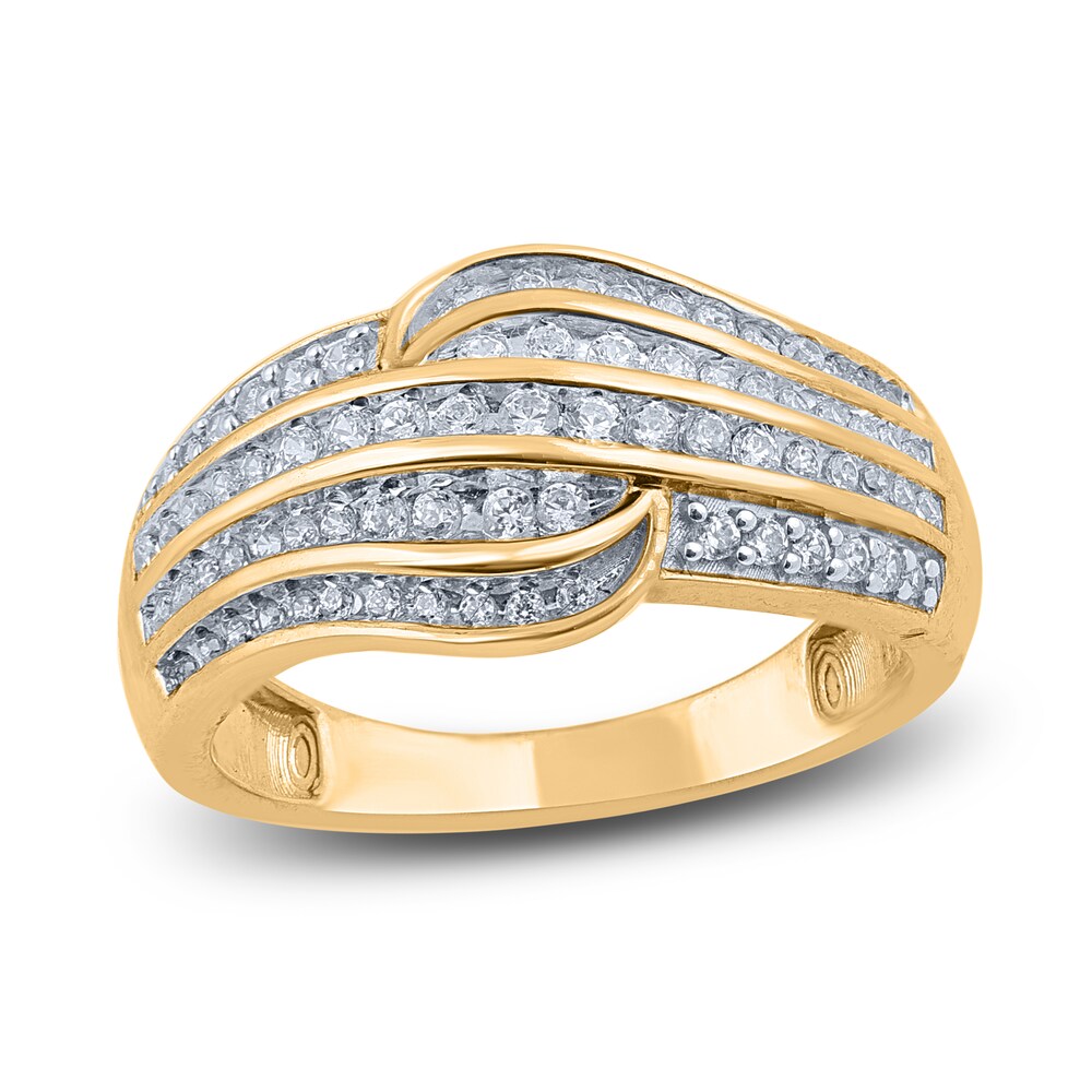 Diamond Wave Anniversary Band 1/2 ct tw Round 14K Yellow Gold 5YxbQxHA