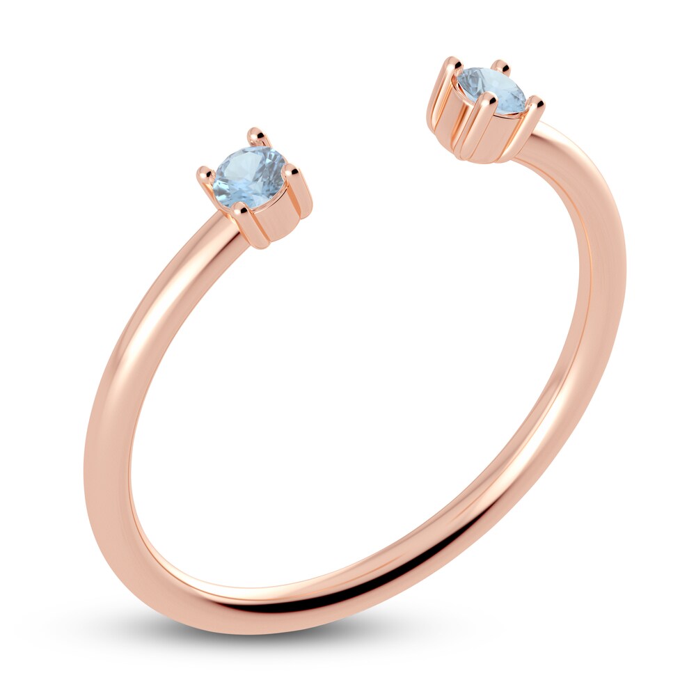 Juliette Maison Natural Aquamarine Cuff Ring 10K Rose Gold 5nLVdF35