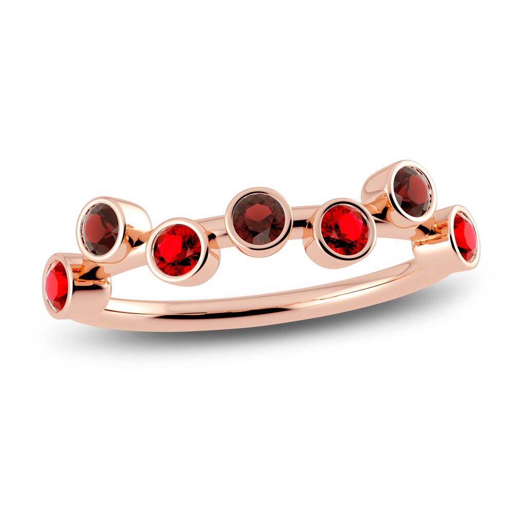 Juliette Maison Natural Garnet & Natural Ruby Ring 10K Rose Gold 5qUqjmZR