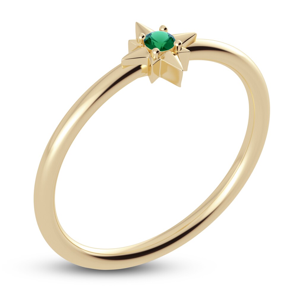 Juliette Maison Natural Emerald Starburst Ring 10K Yellow Gold 5rcizhT7