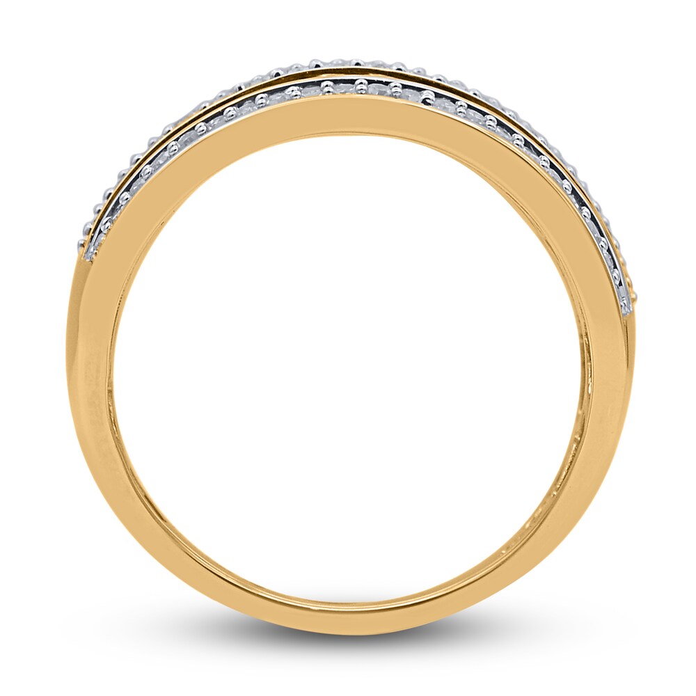 Diamond Multi-Row Anniversary Band 1 ct tw Round 14K Yellow Gold 5ryAte1n