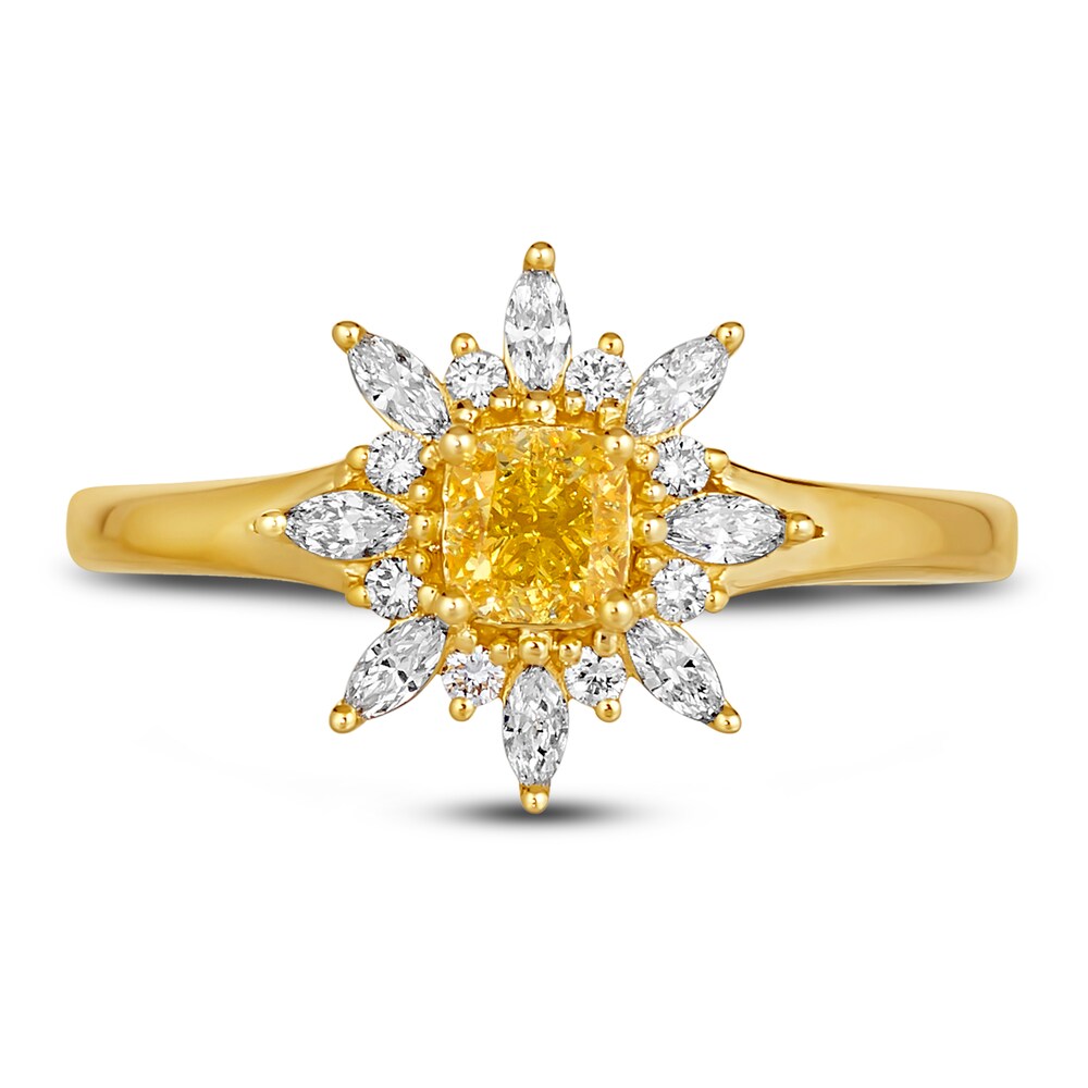 Le Vian Sunny Yellow Diamond Ring 3/4 ct tw Cushion/Marquise/ Round 14K Honey Gold 5swxL1Xs