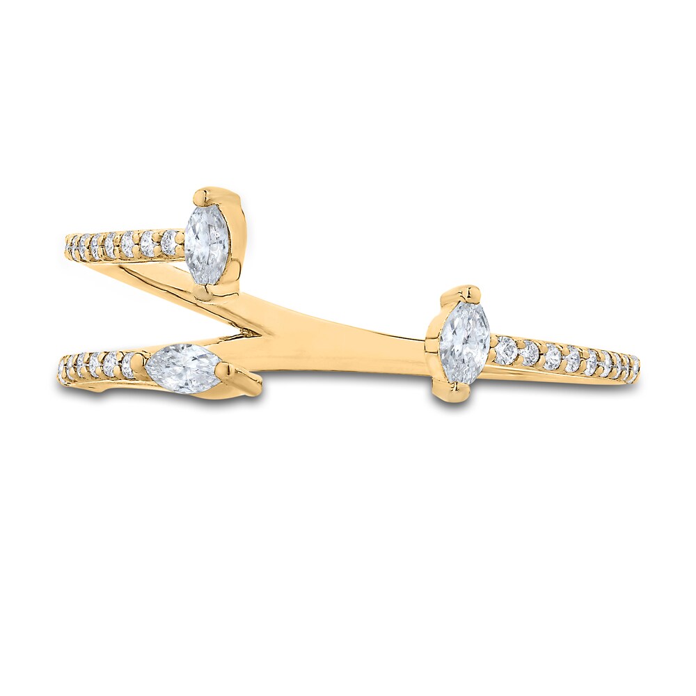 Diamond Ring 1/4 ct tw Round/Marquise 10K Yellow Gold 66WymCs8