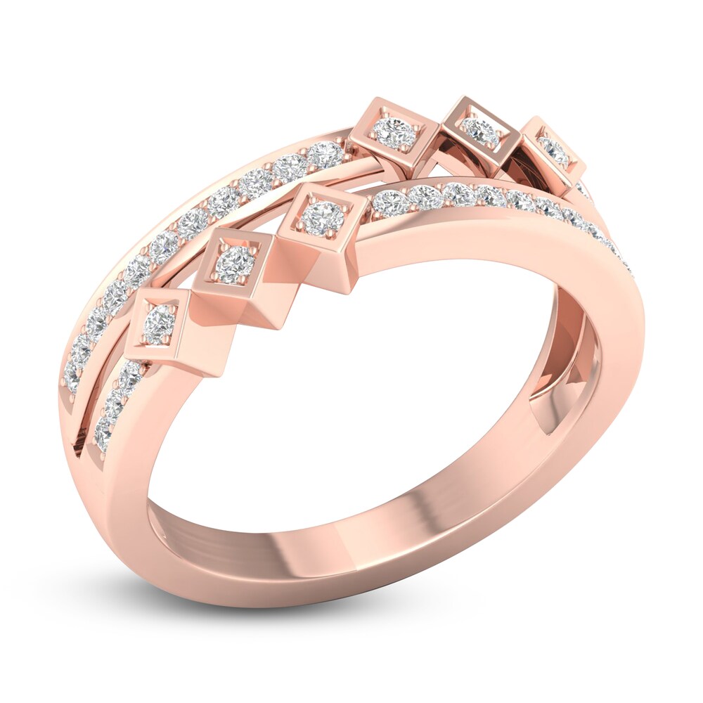 Diamond Stackable Ring 1/5 ct tw Round 14K Rose Gold 6BqGTn9R