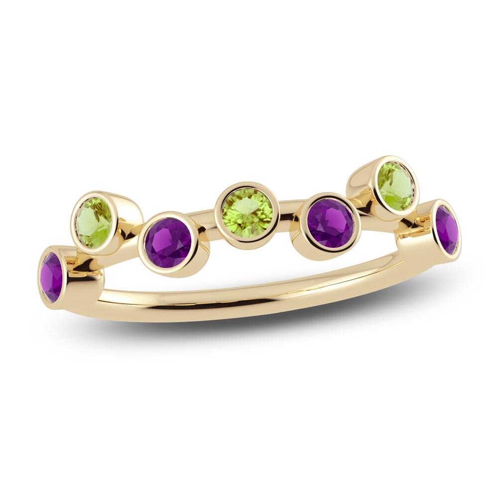 Juliette Maison Natural Amethyst & Natural Peridot Ring 10K Yellow Gold 6Hln68jY [6Hln68jY]