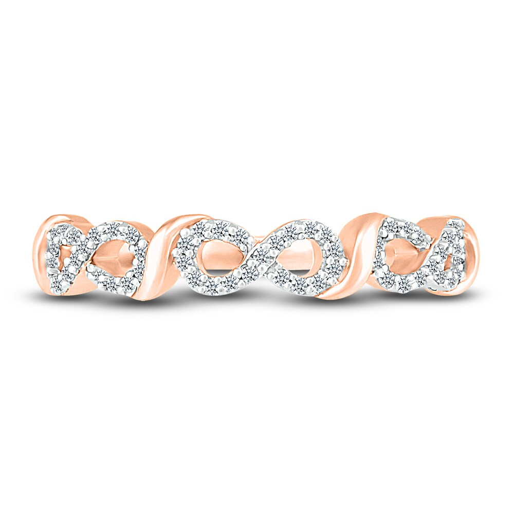 Diamond Infinity Ring 1/6 ct tw Round 14K Rose Gold 6ISIYxlC