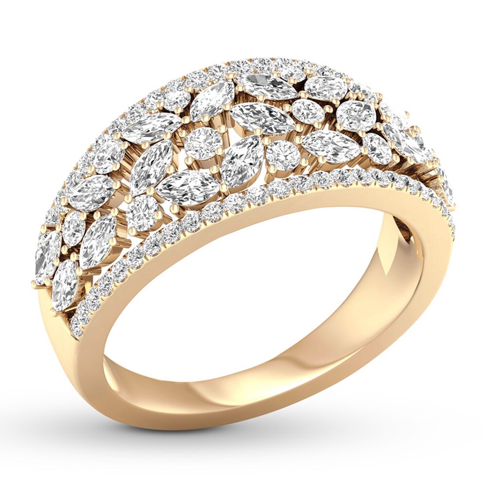 Diamond Anniversary Band 1-1/5 ct tw Round/Marquise 14K Gold 6JAnfpky