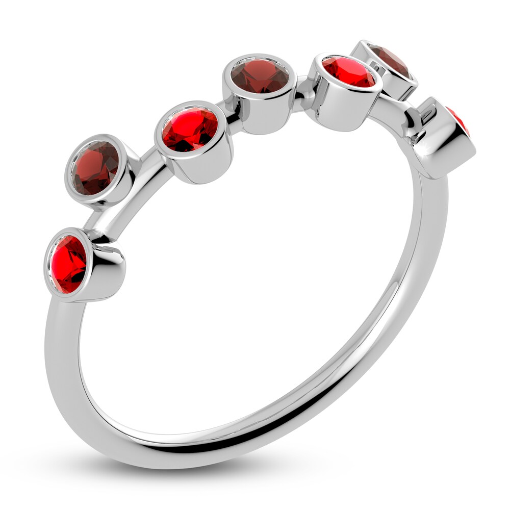 Juliette Maison Natural Garnet & Natural Ruby Ring 10K White Gold 6KIKpta9