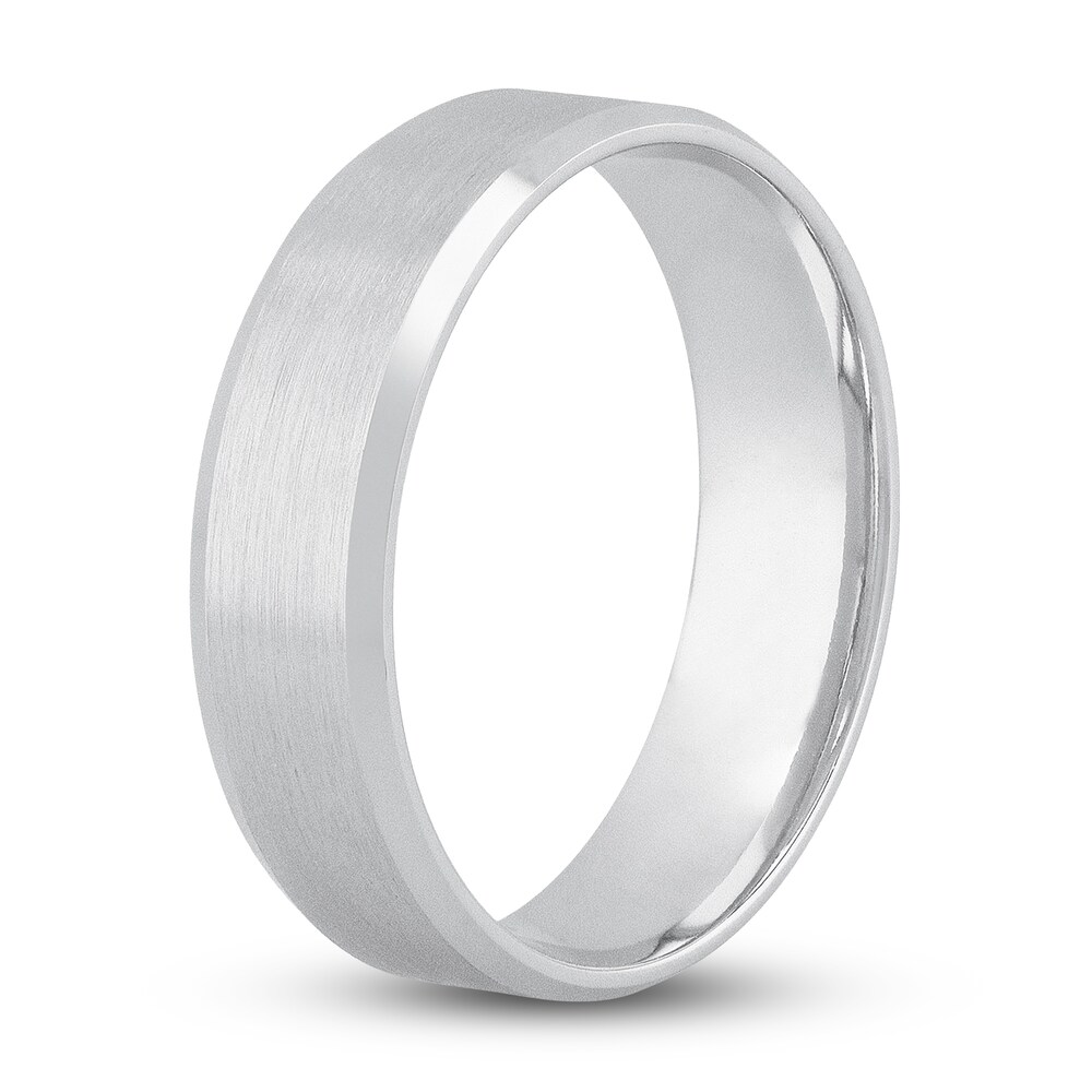 Men\'s Beveled Edge Wedding Band 14K White Gold 6SYvBzoV