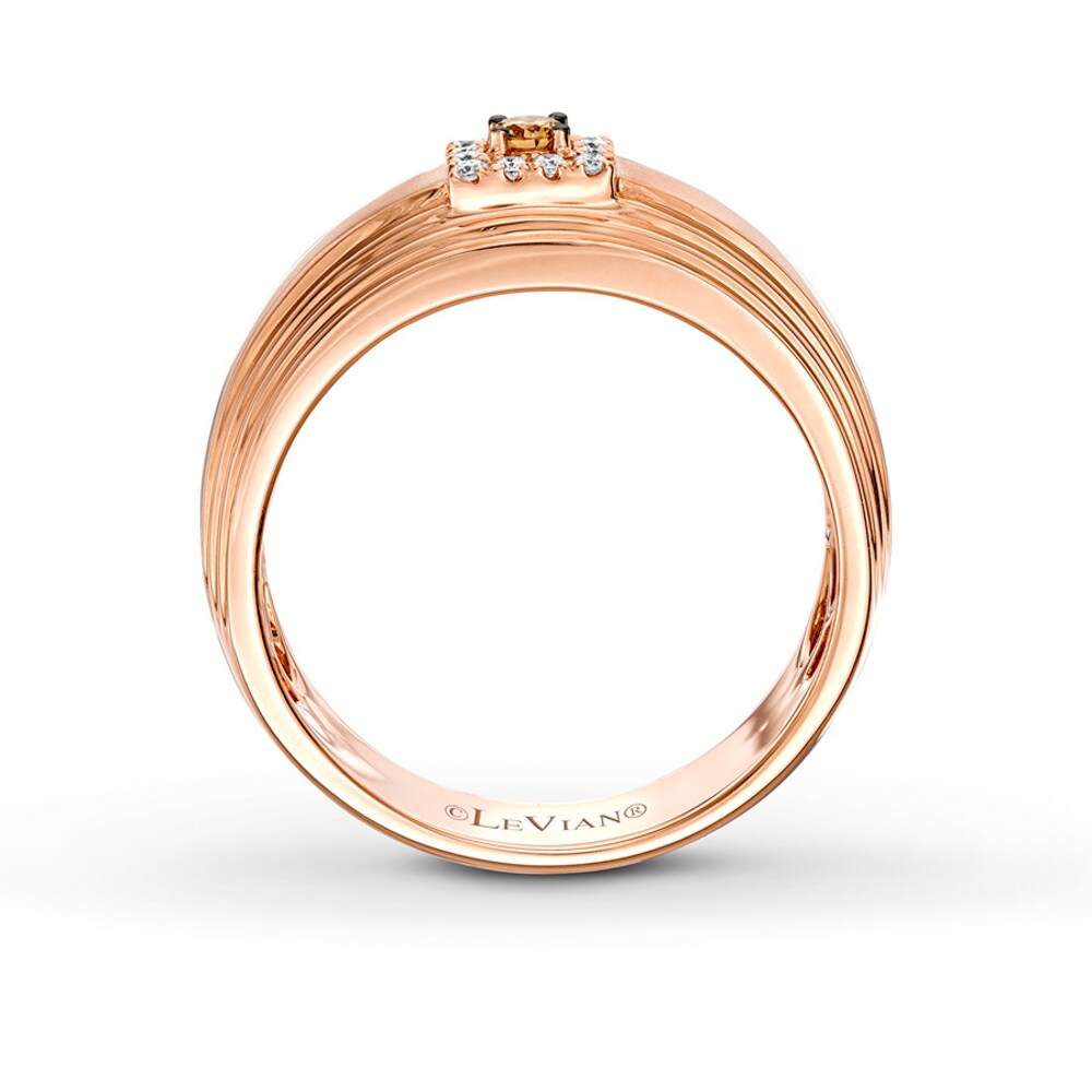 Le Vian Men\'s Diamond Ring 1/6 carat tw 14K Strawberry Gold 6TBcy1yr