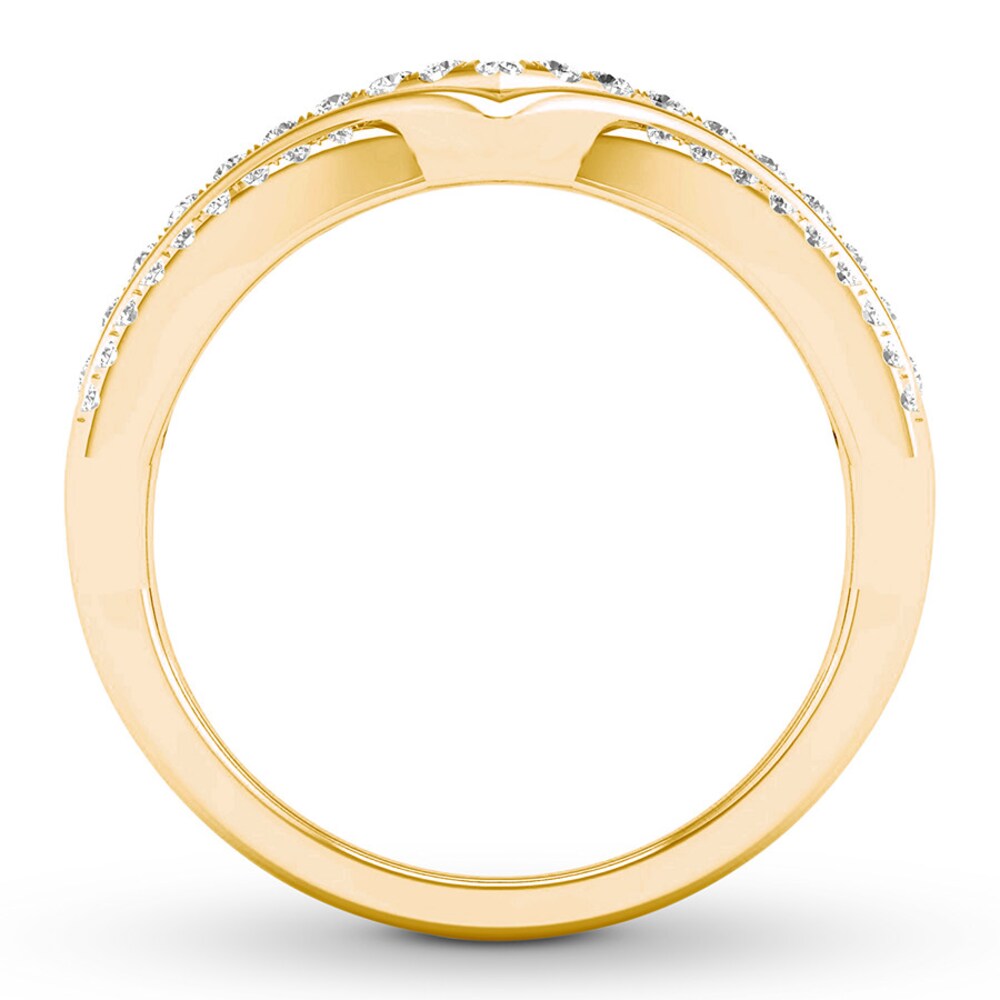 Diamond Contour Ring 1/3 carat tw Round 10K Yellow Gold 6b3unHmR