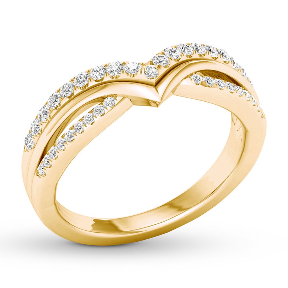 Diamond Contour Ring 1/3 carat tw Round 10K Yellow Gold 6b3unHmR