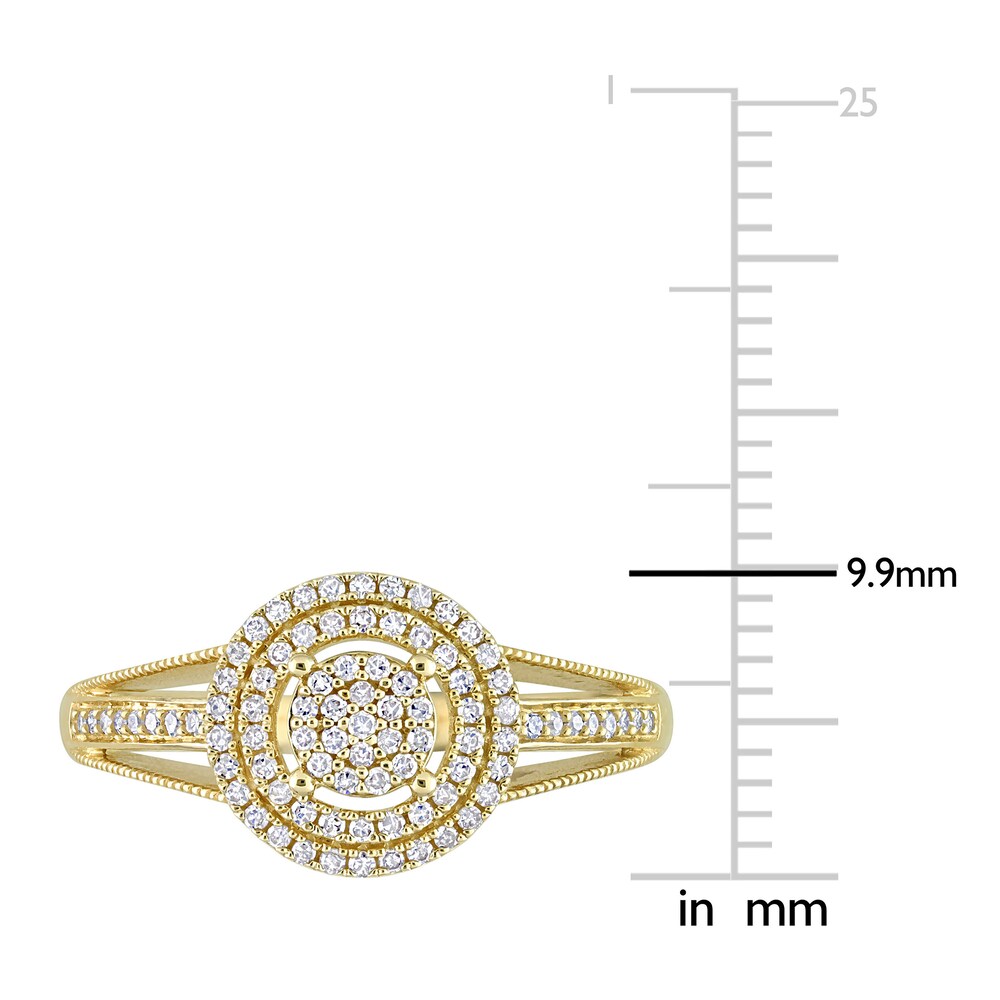 Diamond Halo Ring 1/4 ct tw Round 10K Yellow Gold 6kh3Xqy3