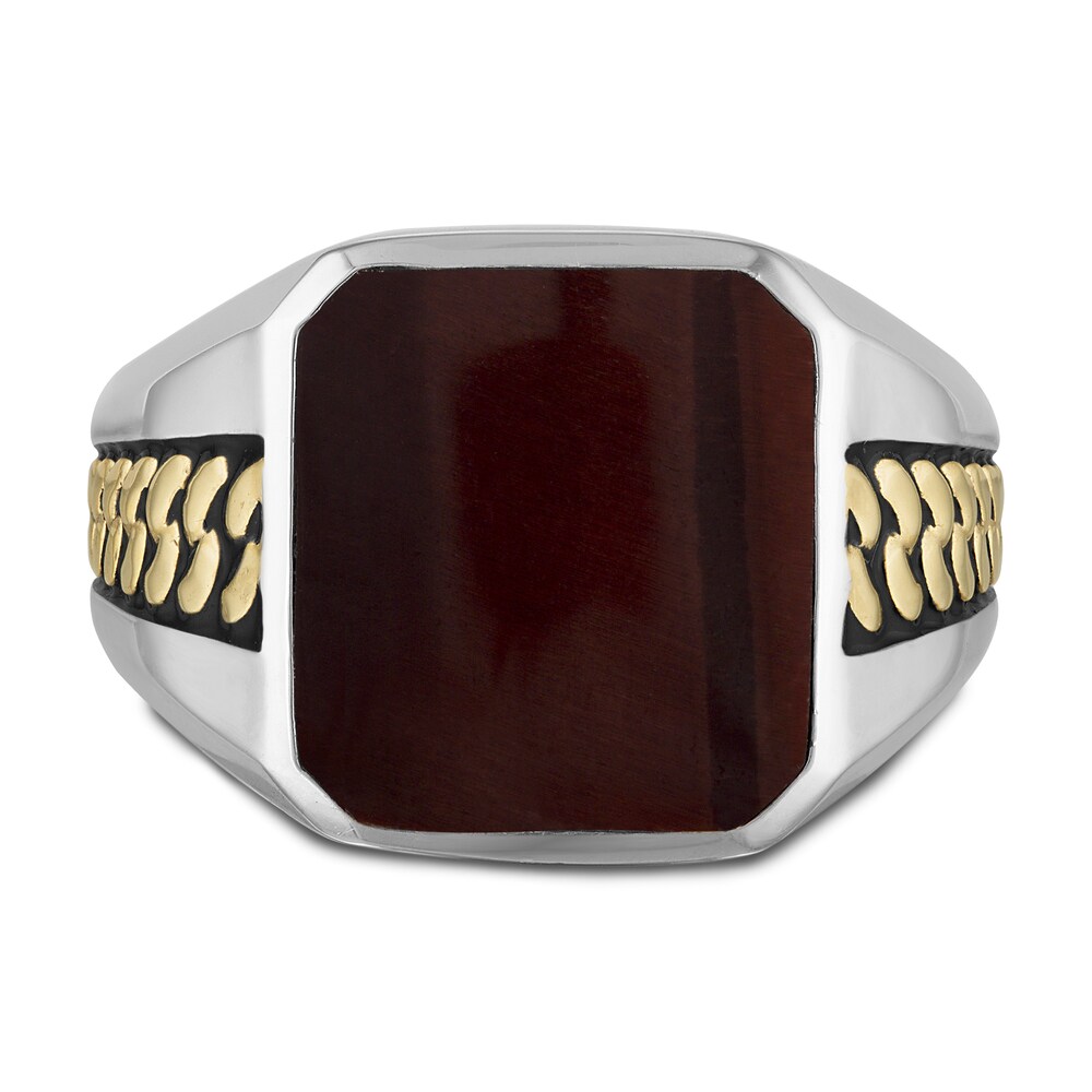 1933 by Esquire Men\'s Natural Chalcedony Ring 14K Two-Tone Gold/Sterling Silver 6uo6qM8K