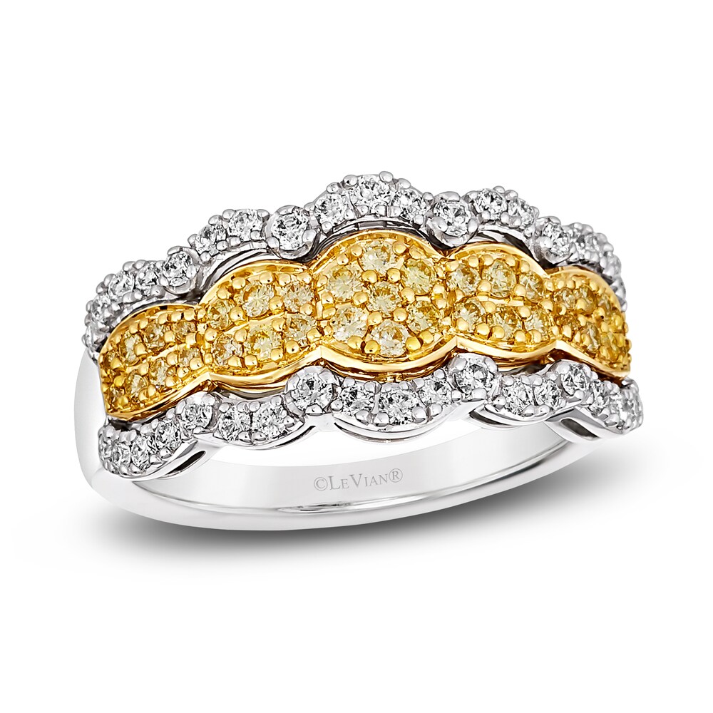 Le Vian Sunny Yellow Diamond Ring 5/8 ct tw Round 14K Two-Tone Gold 6yTdFTiq [6yTdFTiq]