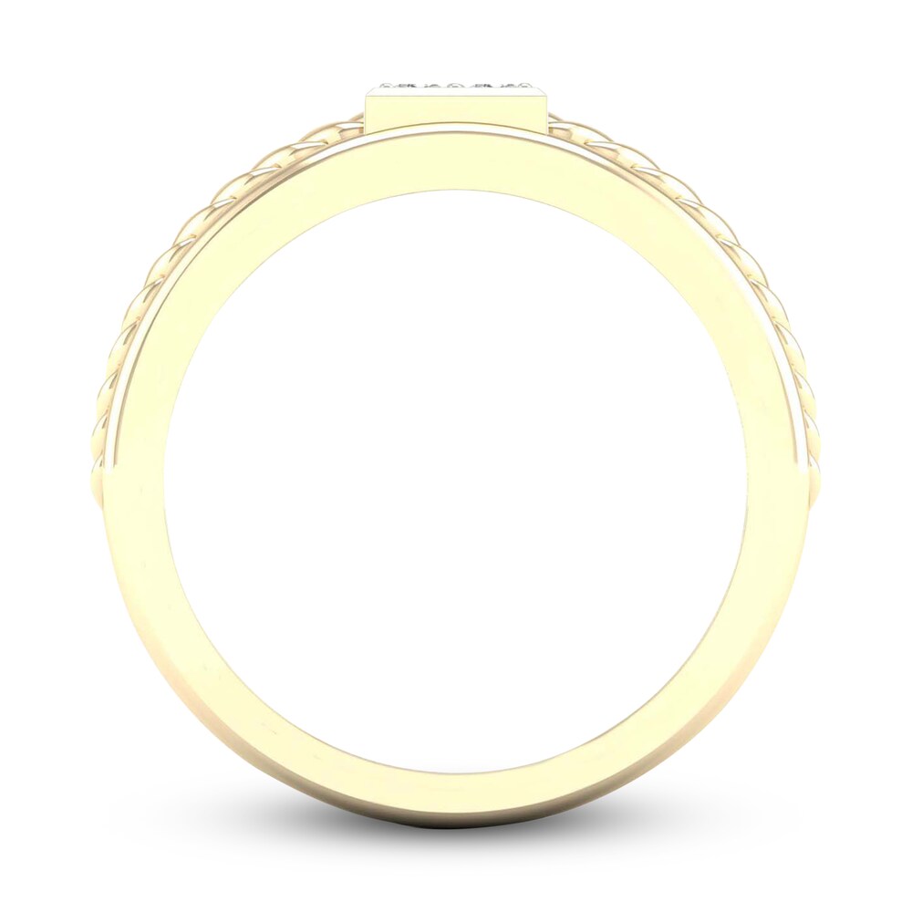 Men\'s Diamond Ring 1/3 ct tw Princess 10K Yellow Gold 7ACXD26p