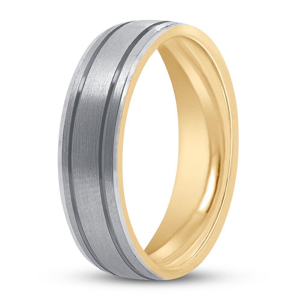 Wedding Band Platinum/18K Yellow Gold 6mm 7BILzzh9