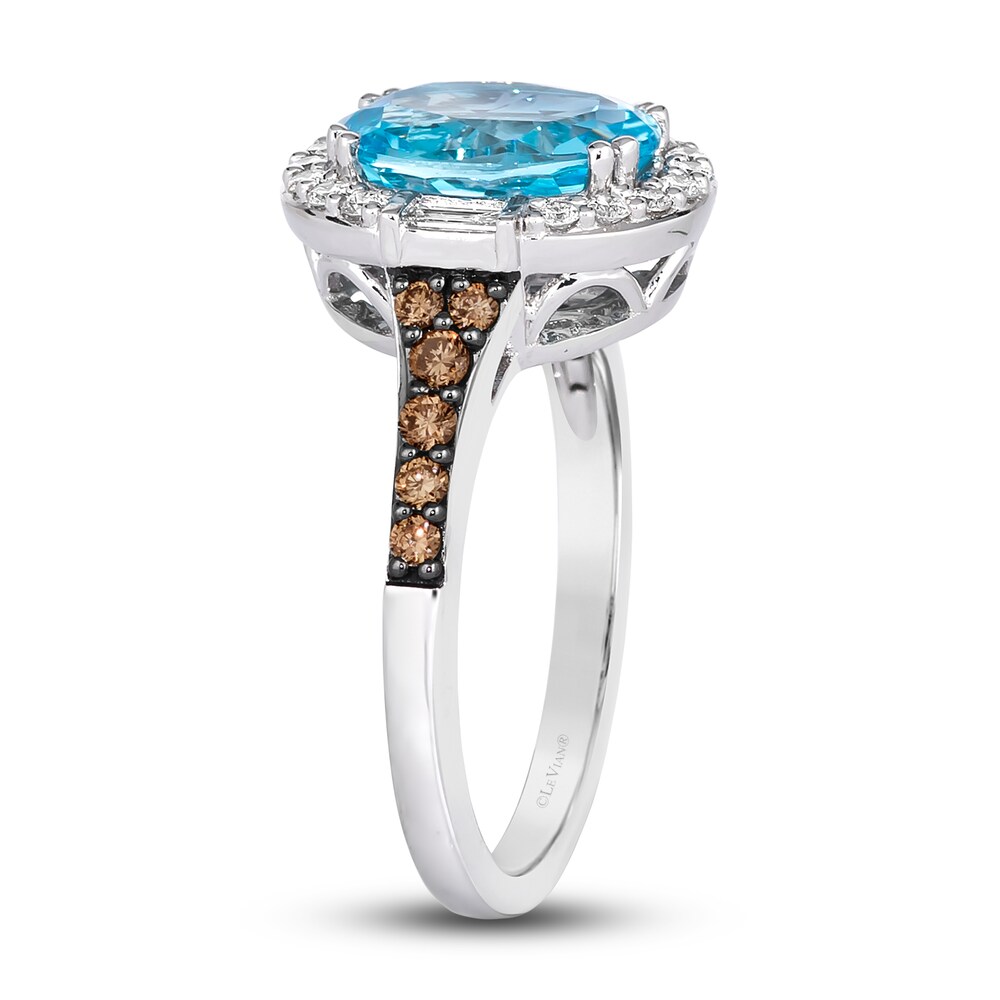 Le Vian Natural Blue Topaz Pendant Ring 1/2 ct tw Diamonds 14K Vanilla Gold 7EyatVeF