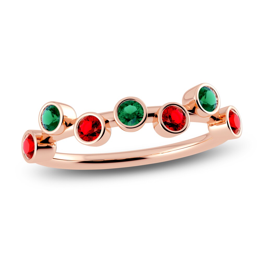 Juliette Maison Natural Emerald & Natural Ruby Ring 10K Rose Gold 7KdUw1DQ [7KdUw1DQ]