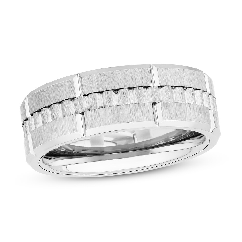 White Tungsten Carbide Wedding Band 7bMrCurd