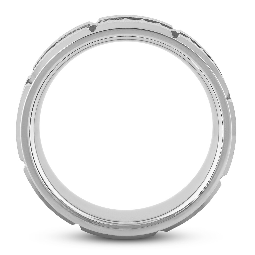 White Tungsten Carbide Wedding Band 7bMrCurd