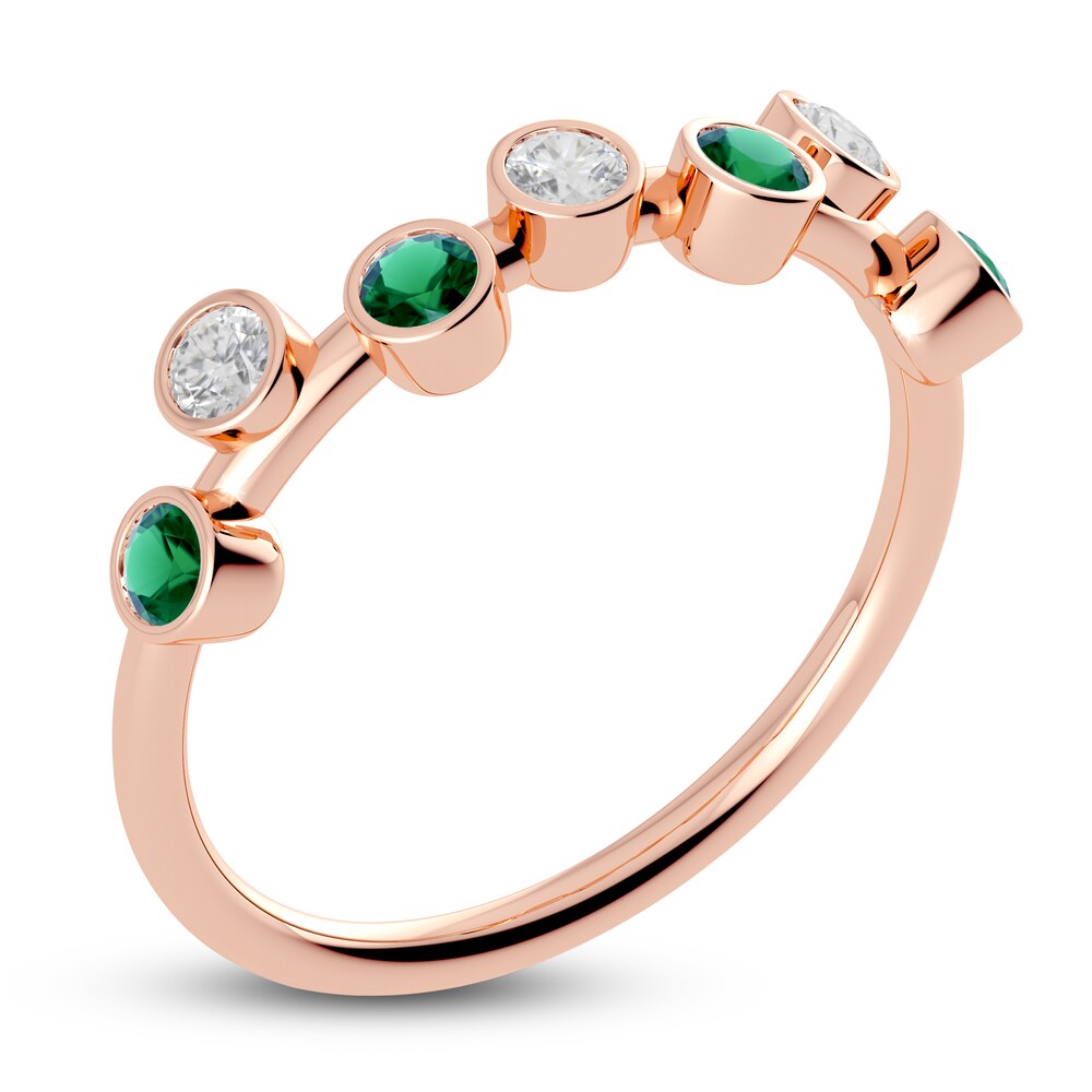 Juliette Maison Natural Emerald & Natural White Sapphire Ring 10K Rose Gold 7fzJ2Yro