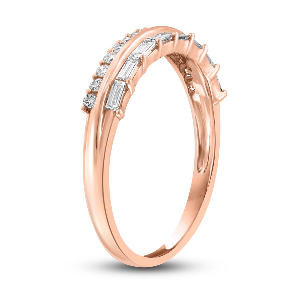 LALI Jewels Diamond Ring 3/8 ct tw Round/Baguette 14K Rose Gold 84UPt3av