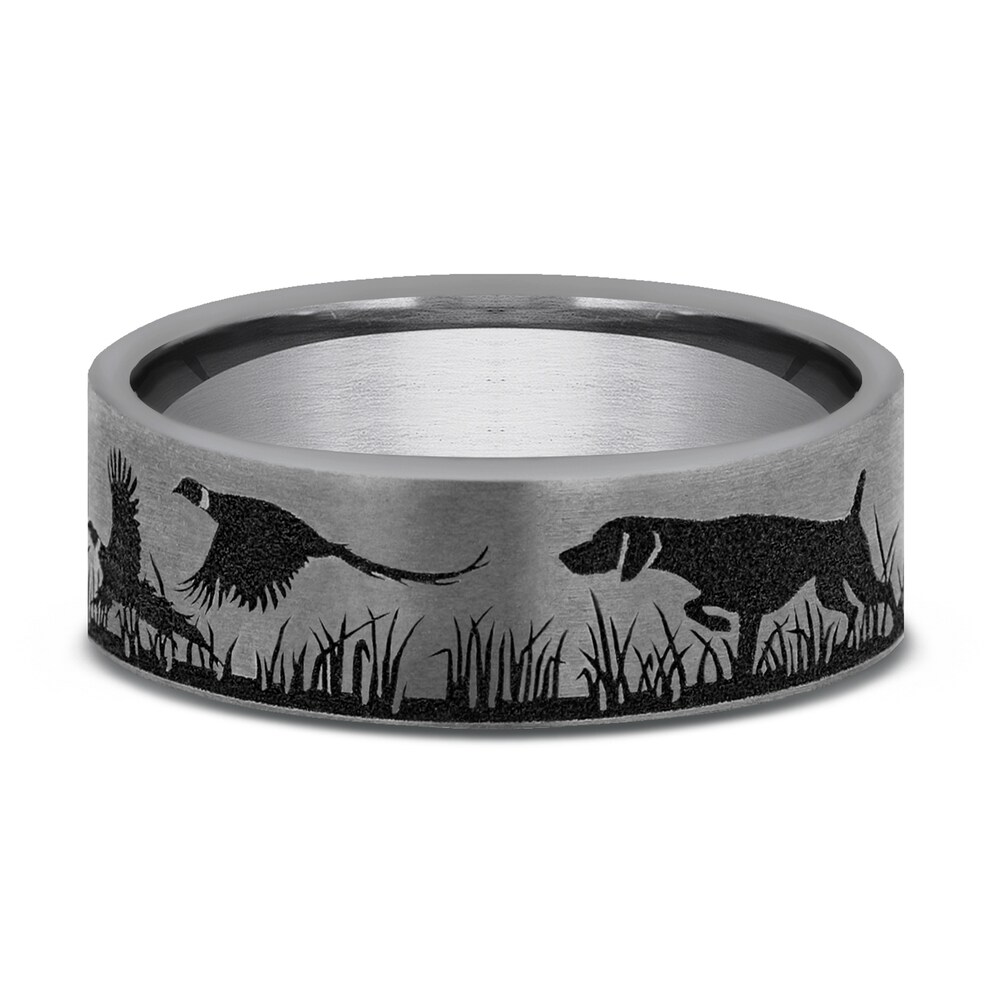 Men\'s Pointer Wedding Band Gray Tantalum 7.0mm 8EHCQ1jt