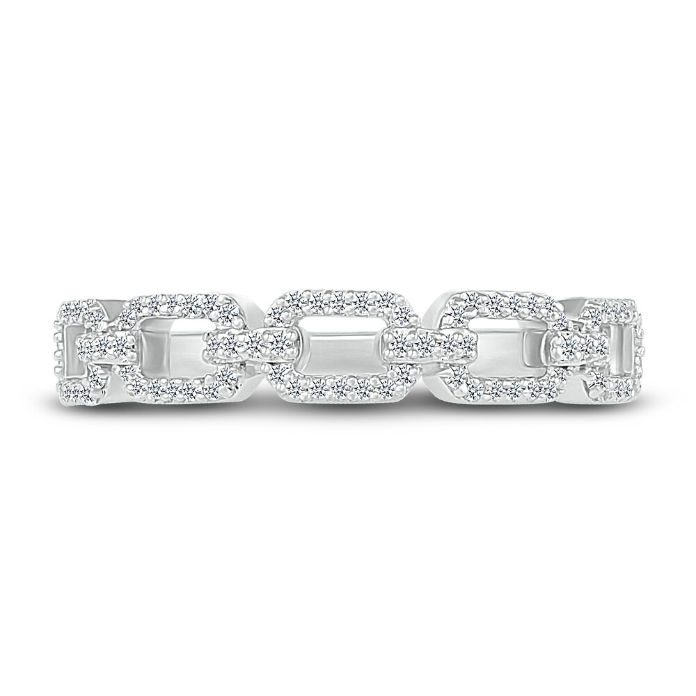 Diamond Link Anniversary Band 1/5 ct tw Round 14K White Gold 8EUaDVUG