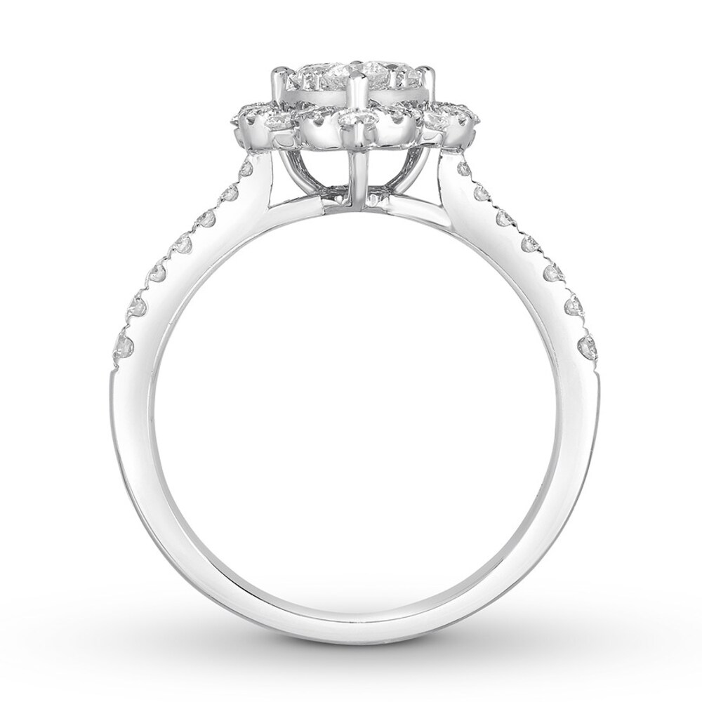 Diamond Ring 7/8 ct tw Round-cut 14K White Gold 8FaQZWqS