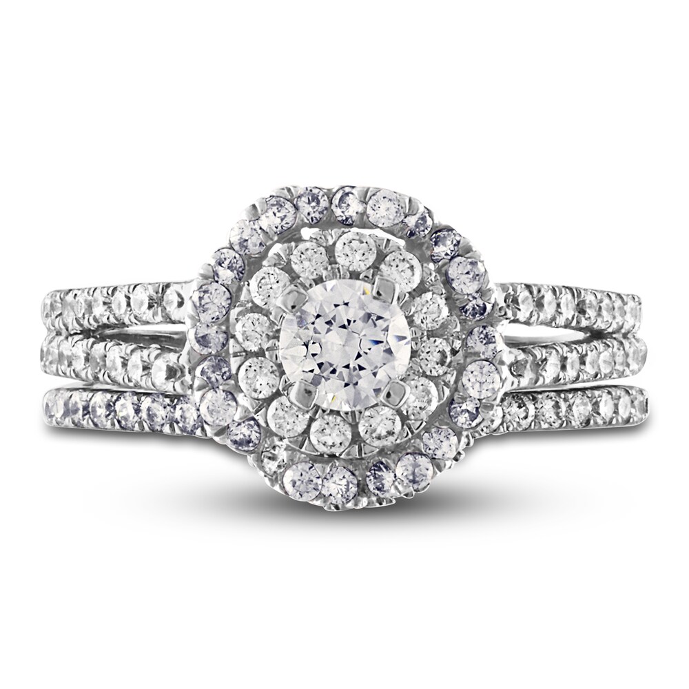 Diamond Bridal Set 1 ct tw Round 14K White Gold 8KnUlpUt