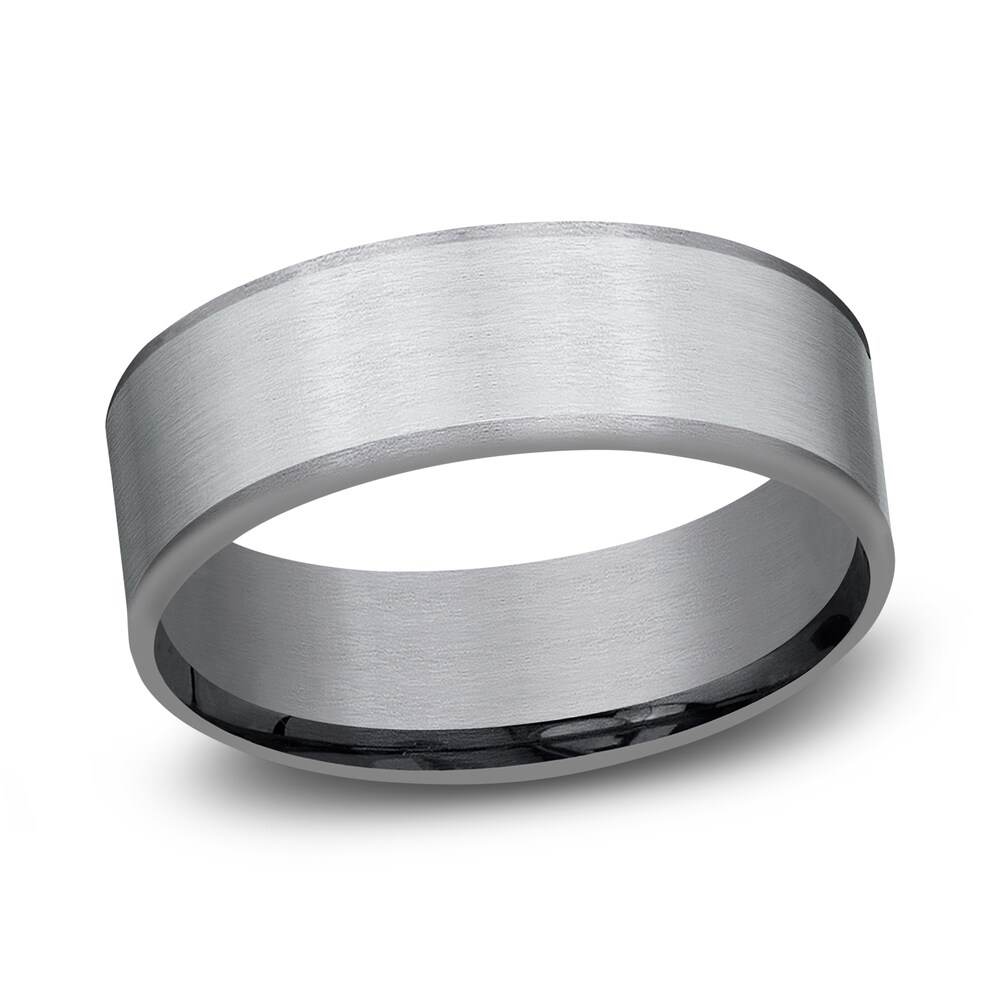 Men's Wedding Band Tantalum/14K White Gold 8.0mm 8Pqxtbbb