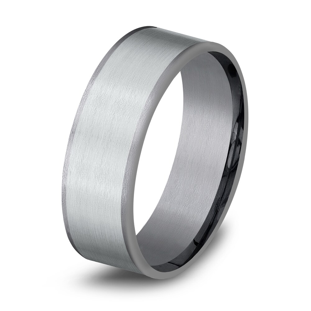 Men\'s Wedding Band Tantalum/14K White Gold 8.0mm 8Pqxtbbb