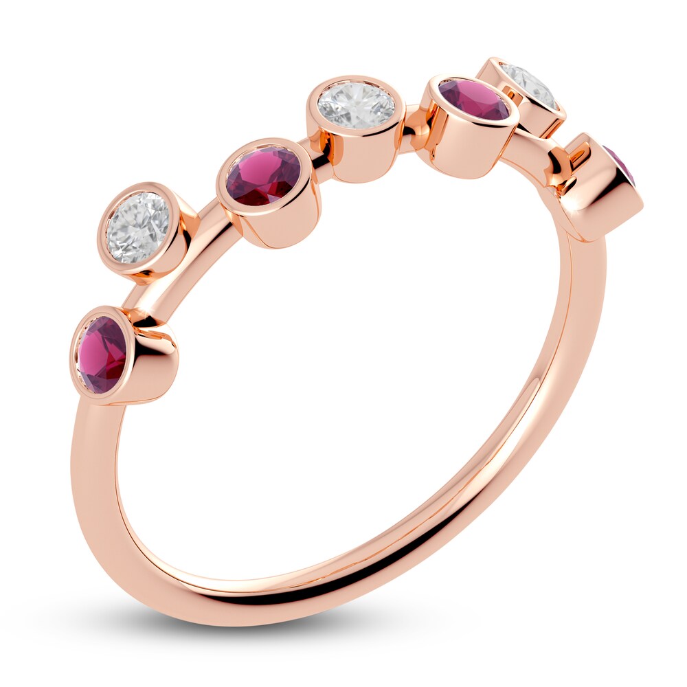 Juliette Maison Natural Rhodolite Garnet & Natural White Sapphire Ring 10K Rose Gold 8WHtCfm0