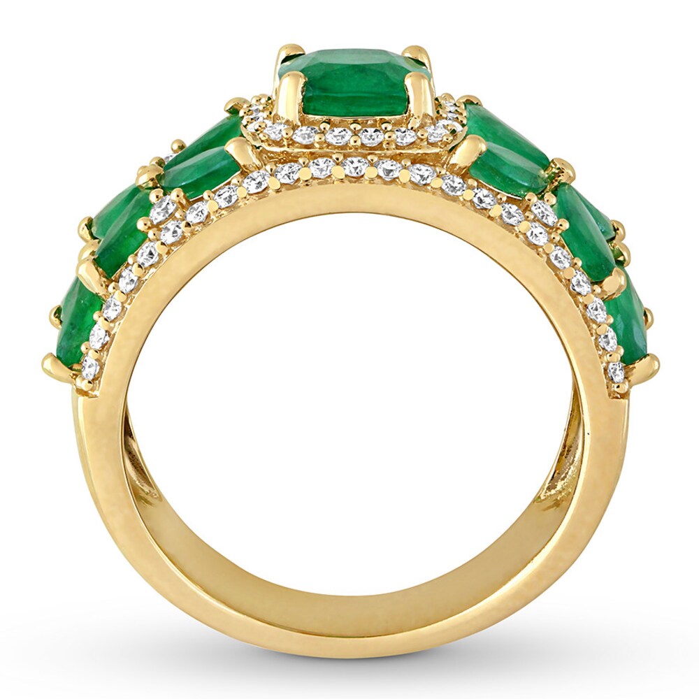 Natural Emerald Ring 1/2 carat tw Diamonds 14K Yellow Gold 8hKVpGvH