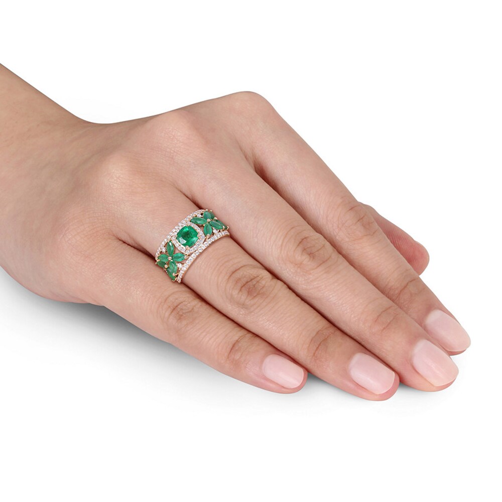 Natural Emerald Ring 1/2 carat tw Diamonds 14K Yellow Gold 8hKVpGvH