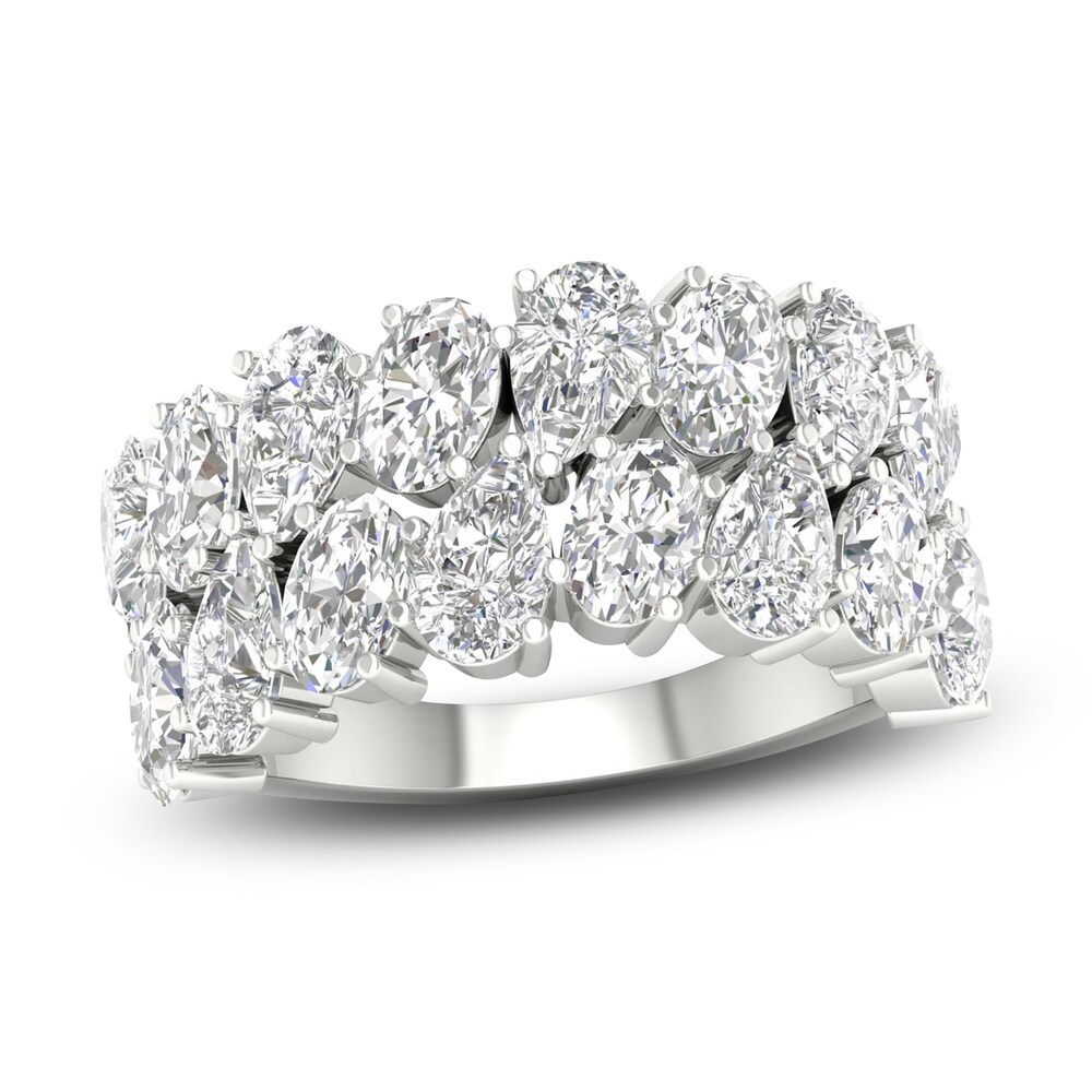 Lab-Created Diamond Ring 4 ct tw Pear/Oval 14K White Gold 8iIKXzxj [8iIKXzxj]