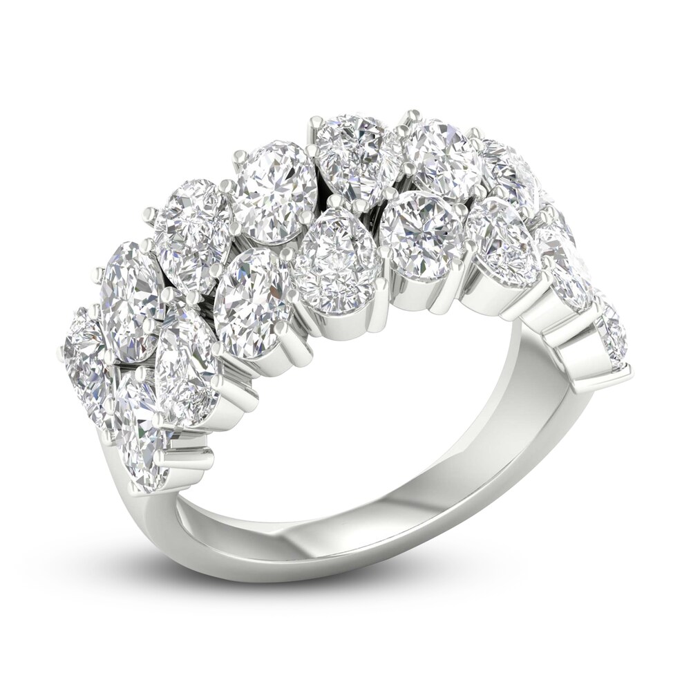 Lab-Created Diamond Ring 4 ct tw Pear/Oval 14K White Gold 8iIKXzxj